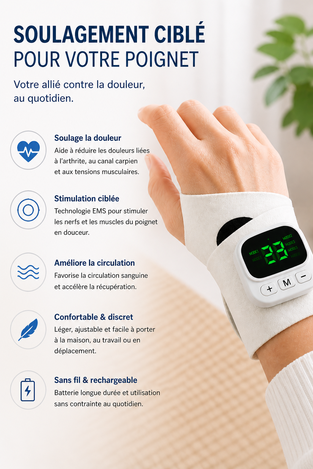 Wrist Relief Brace for Carpal Tunnel, Arthritis & Tendonitis